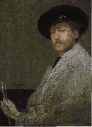 James Abbott Mcneill Whistler Arrangement in Gray Portrait of the Painter USA oil painting artist